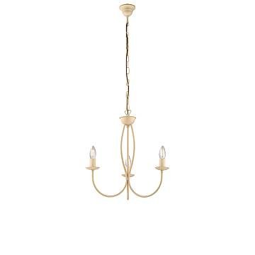 Lampadario Rustico Botte 3 Luci In Ferro Battuto Decapè Avorio