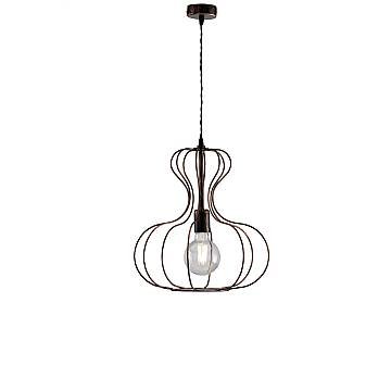 Sospensione Industrial Titty 1 Luce Ferro Laccato Nero E Rame