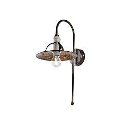 Applique Cantina Stile Industrial 1 Luce Ferro Marrone E Oro