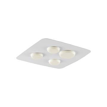Plafoniera In Ferro Laccato Bianco Led Integrato Luce Naturale 2700 Lumen