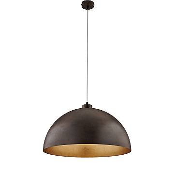 Sospensione Industrial 1 Luce Marcus In Ferro Laccato Ruggine E Oro Diam 50