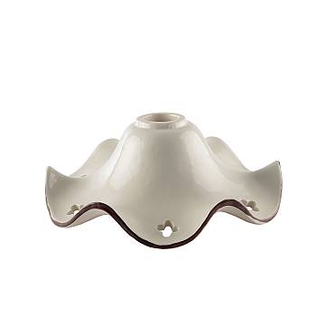 Diffusore In Ceramica Decorata A Mano Bianco E Marrone