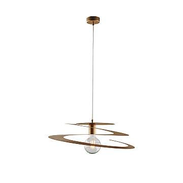 Sospensione Moderna 1 Luce Spring Ferro Laccato Oro Taglio Laser