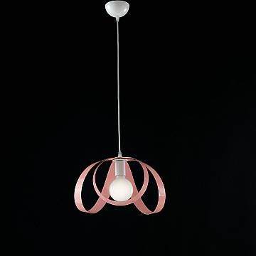 Sospensione Moderna 1 Luce Ferro Laccato Bianco E Rosa Serie Piovra