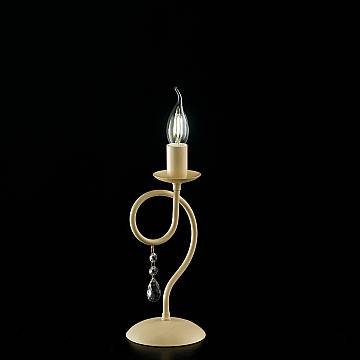 Lumetto Classico 1 Luce Ferro Decapé Avorio E Cristalli Serie Elegant
