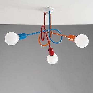 Plafoniera Minimal 3 Luci In Ferro Laccato Multicolor Serie Pop