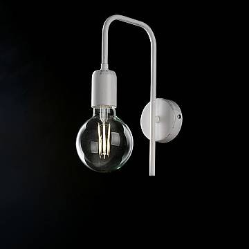 Applique Industrial 1 Luce Ferro Bianco E Argento Serie Loft