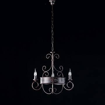 Lampadario Rustico Baltimora Metallo Nero Ruggine - Corten 3 Luci E14