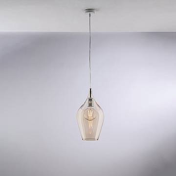 Lampadario Contemporaneo Ares Metallo Ambra 1 Luce E27