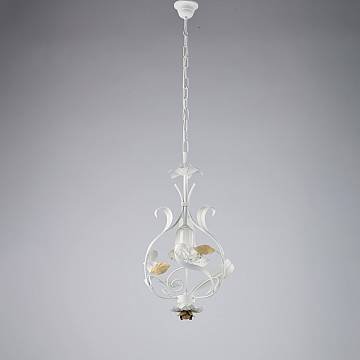 Lampadario Arte Povera Cesto Metallo Bianco E Oro 1 Luce E14