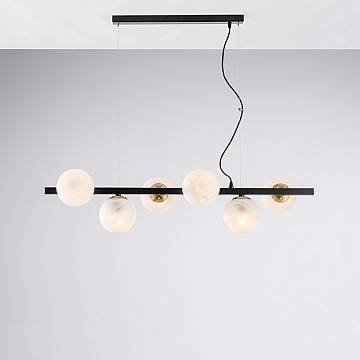 Lampadario Contemporaneo Adrian Metallo Nero Bronzo 6 Luci E14