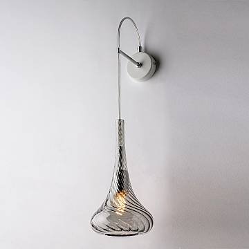 Applique Contemporanea Nemesi Metallo Grigio Fumè 1 Luce E14