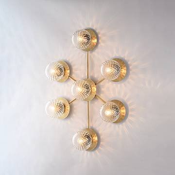 Plafoniera Contemporanea Armonia Metallo Bronzo 7 Luci E14