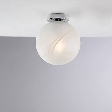 Plafoniera Contemporanea Olaf Metallo Cromo 1 Luce E27