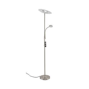 Piantana Moderna Agiled Metallo Nichel Satinato Led Integrato 28W 3000K Ip20