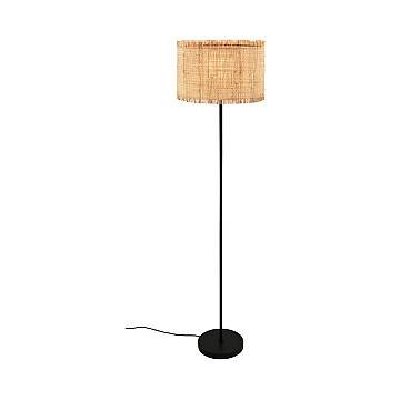 Lampadario Vintage Borra Metallo Paglia Nero 1 Luce E27