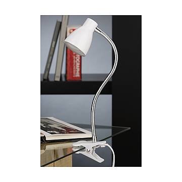 Lampada Da Tavolo Nordico Grip Metallo Bianco Led Integrato 2,2W 3000K
