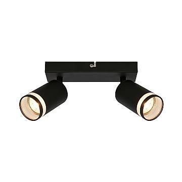 Spot Moderno Rub Metallo Nero 2 Luci Gu10