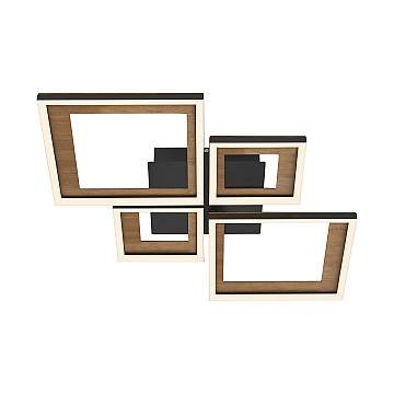 Applique Moderna Frame Metallo Nero 53Cm Led Integrato 38W 3000K