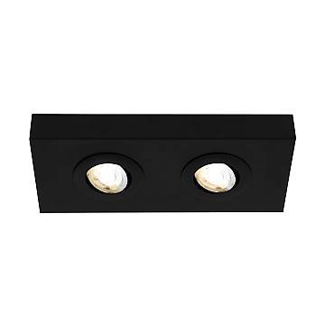 Plafoniera Moderna Hoka Metallo Nero 2 Led Integrato 4W Da 2700 A 4000K