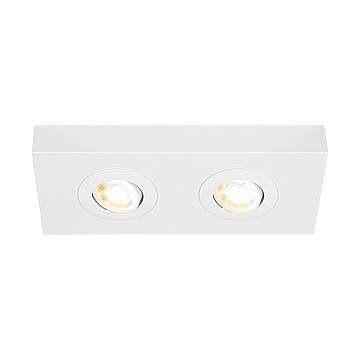Plafoniera Moderna Hoka Metallo Bianco 2 Led Integrato 4W Da 2700 A 4000K