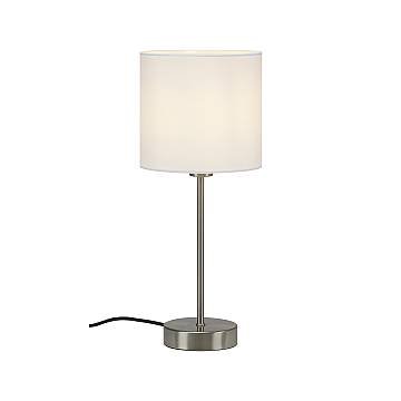 Lampada Da Tavolo Contemporanea Fabric Metallo Nichel Satinato 1 Luce E14