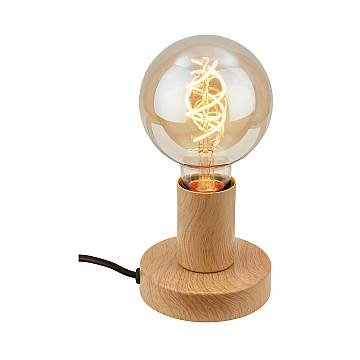 Lampada Da Tavolo Vintage Teepu Metallo Effetto Legno 1 Luce E27