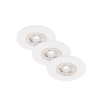 Set 3 Faretti Incasso Kulana Plastica Bianco Led Integrato 4,9W 3000K Ip44