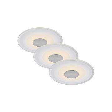 Set 3 Faretti Incasso Verre Plastica Bianco Led Integrato 6W 3000K