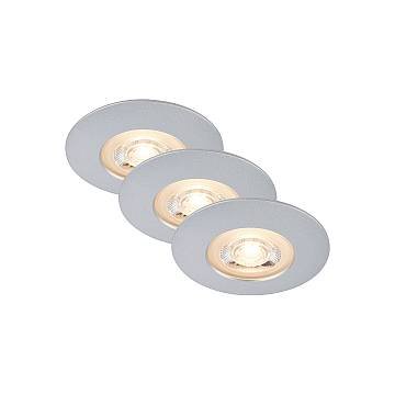 Set 3 Faretti Incasso Kulana Plastica Cromo Opaco Led 5W 3000K Ip65