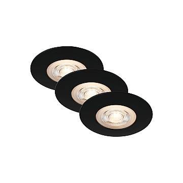 Set 3 Faretti Incasso Kulana Plastica Nero Opaco Led 5W 3000K Ip65