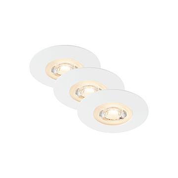 Set 3 Faretti Incasso Kulana Plastica Bianco Opaco Led Integrato 5W 3000K