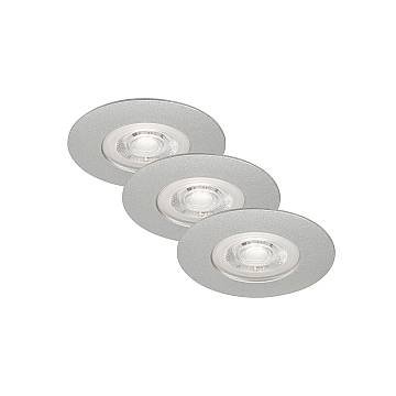 Set 3 Faretti Incasso Kulana Plastica Cromo Led Integrato 4,9W 3000K Ip44