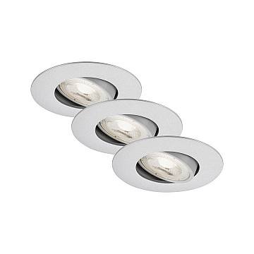 Set 3 Faretti Incasso Kulana Plastica Cromo Led 4,9W 3000K Ip44