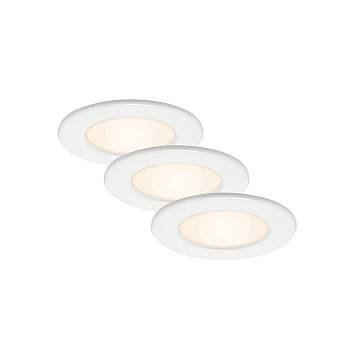 Set 3 Faretti Incasso Thin Plastica Bianco Led Integrato 6W 3000K