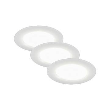 Set 3 Faretti Incasso Slank Plastica Bianco Led Integrato 3W 4000K