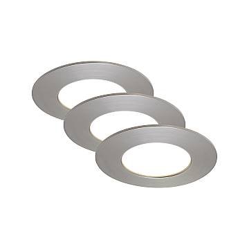 Set 3 Faretti Incasso Moderno Flat In Plastica Nichel Satinato Led 5W 4000K