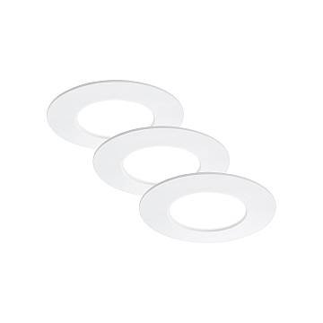 Set 3 Faretti Incasso Moderno Flat In Plastica Bianco Led Integrato 5W 4000K