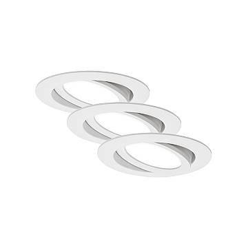 Set 3 Faretti Incasso Moderno Flat In Plastica Bianco Led Integrato 7W 4000K