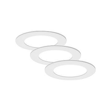 Set 3 Faretti Incasso Moderno Flat In Plastica Bianco Led Integrato 6W 4000K