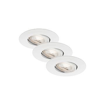 Set 3 Faretti Incasso Kulana Plastica Bianco Led Integrato 4,9W 3000K