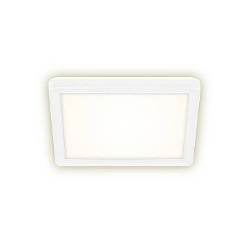 Plafoniera Moderna Slim Plastica 19Cm Bianco Led Integrato 14W 4000K