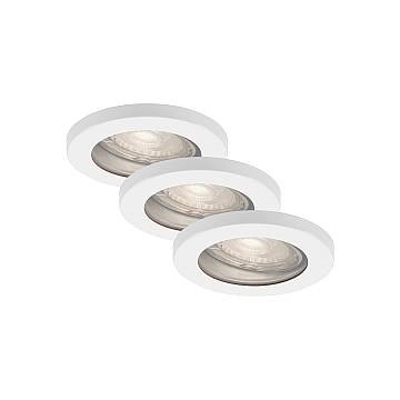 Set 3 Faretti Incasso Kowali Metallo Nichel Satinato 3 Luci Gu10