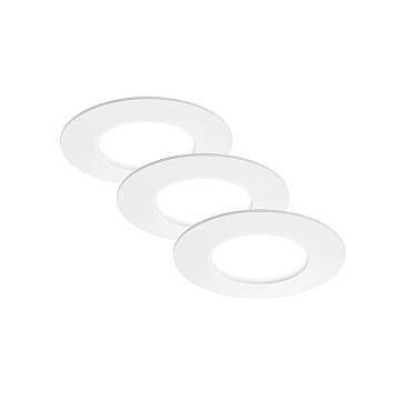 Set 3 Faretti Incasso Moderno Flat In Plastica Bianco Led Integrato 5,5W 4000K