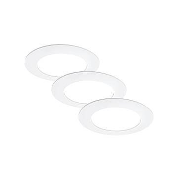 Set 3 Faretti Incasso Moderno Flat On Plastica Bianco Led 7W 4000K