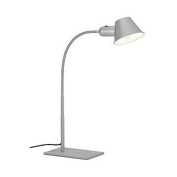 Lampada Da Tavolo Nordico Brello Metallo Cromo Opaco 1 Luce E27