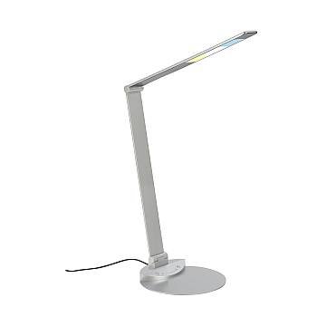Lampada Da Tavolo Moderna Haiti Metallo Argento Led Integrato 6W 3000,4800,6500K