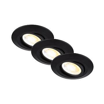 Set 3 Faretti Incasso Klira Plastica Nero Opaco Led 4,9W Ip23