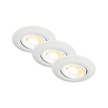 Set 3 Faretti Incasso Klira Plastica Bianco Opaco Led 4,9W Ip23