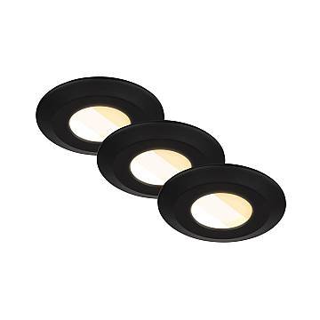 Set 3 Faretti Incasso Klira Plastica Nero Opaco Led Integrato 4,9W